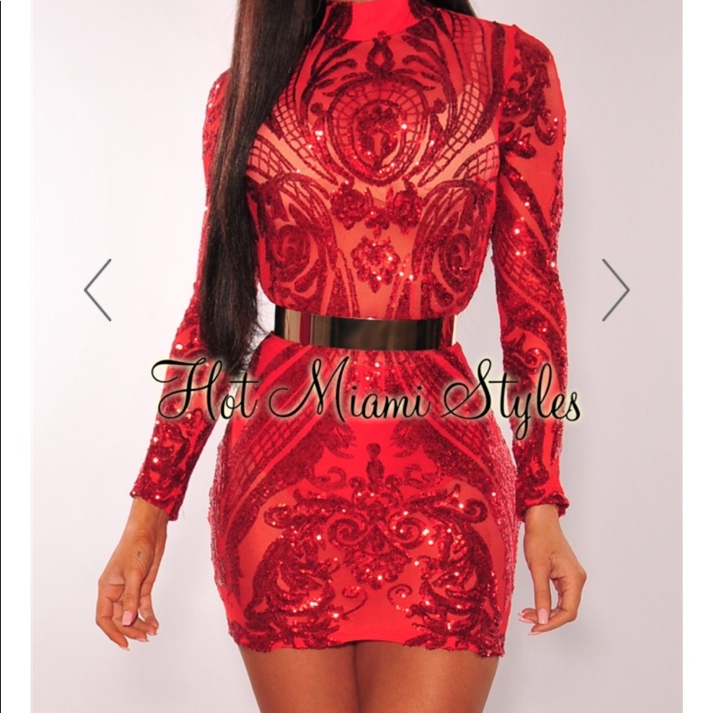 Hot Miami Styles Sequin Dress